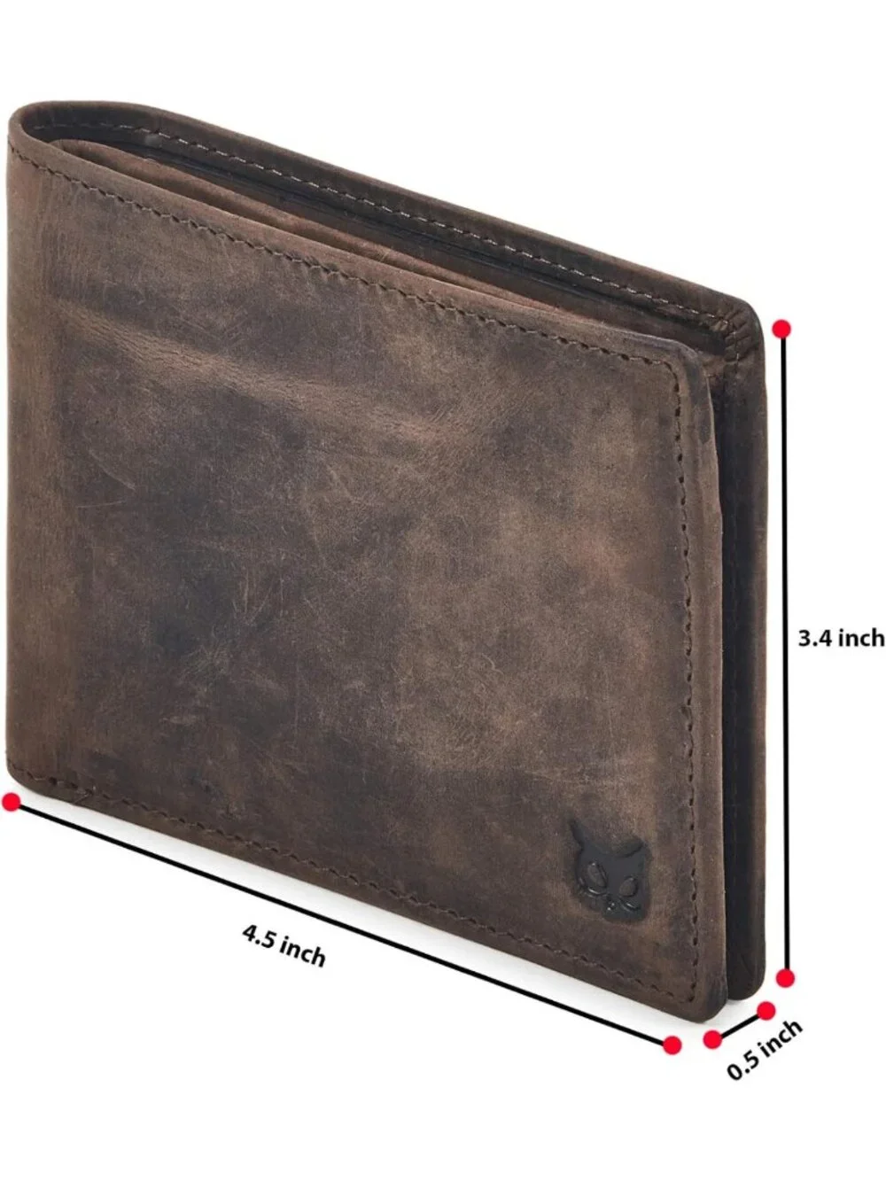 Slim Minimalist Real Leather Bifold Wallet for Men - RFID Blocking, ID Window